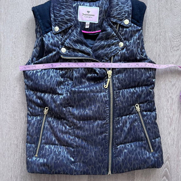 Juicy Couture NWOT XS Sleeveless Jacket Black & Gray Zipper W/ Gold Zippers - Picture 9 of 11